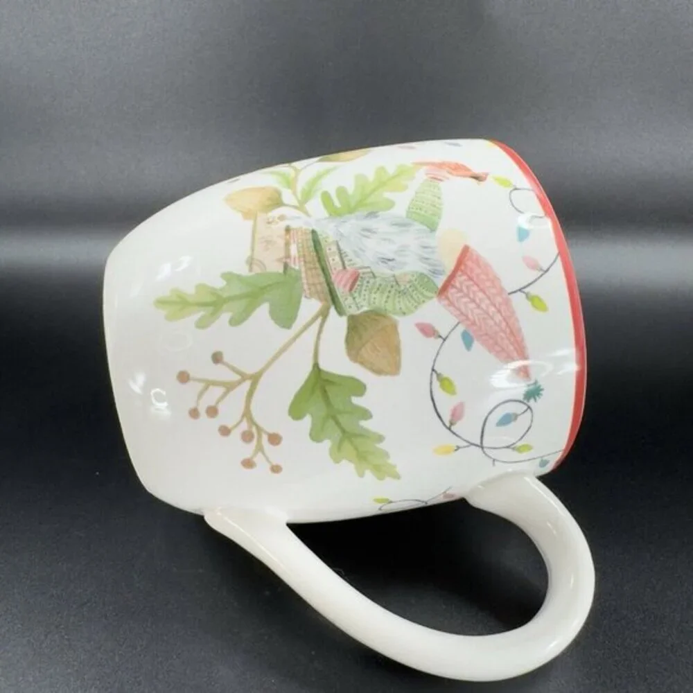 Pottery Barn FOREST GNOME MUG Holiday Christmas 22oz‎ Coffee Mug Ceramic Single